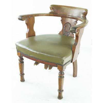 Beech Tub Chair, Reputedly From the SS Pelton Bank Circa 1930s