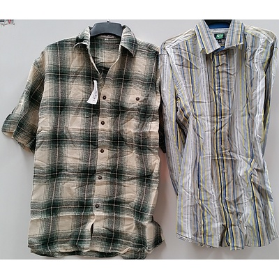 Men's Long Sleeve and Short Sleeve Business and Casual Shirts - Lot of 25 - Brand New - RRP $500.00