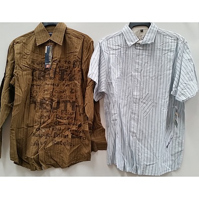 Men's Long Sleeve and Short Sleeve Business and Casual Shirts - Lot of 25 - Brand New - RRP $500.00