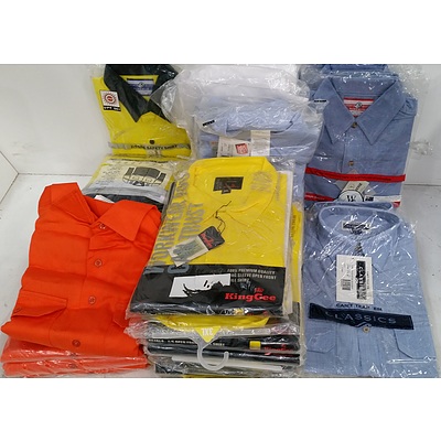 Men's Hi Visibility Shirts and Work Shirts - Lot of 28 - Brand New - RRP $1500.00