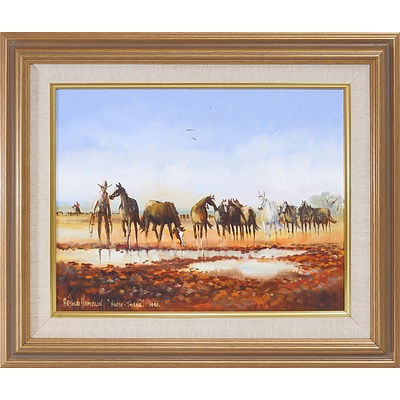 Arthur Hamblin  (1933-) Horse Tailer 1990, Oil on Board