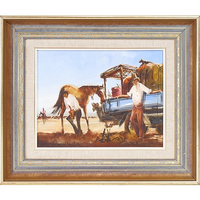 Arthur Hamblin (1933-) New Shoes 1990, Oil on Board