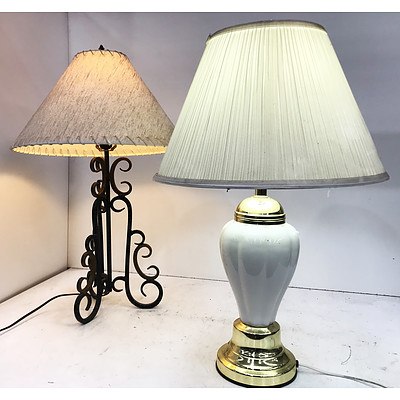 Two Table Lamps with Shades