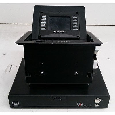 Crestron (QMI-FTCC-TPS4-B) Flip-Top TouchPanel Computer Centre & Kramer VIA-Collage Appliance