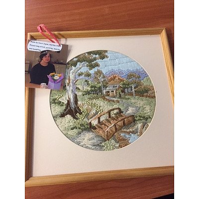 Framed Tapestry of a Cottage