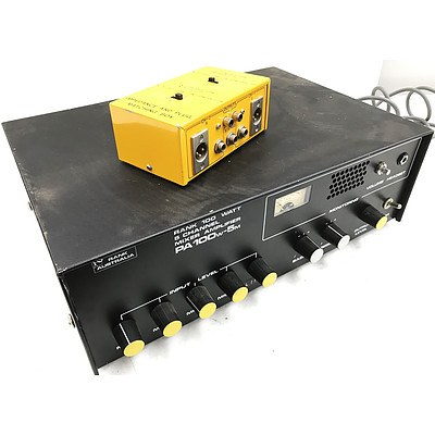 Rank Australia PA100w-5m Mixer Amplifier & Impedance and Plug Matching Box
