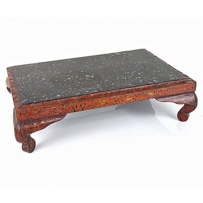 Japanese Wakasa Lacquer Bonsai or Ikebana Stand, Meiji Period 1868-1912