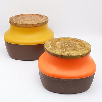 Set of Five Retro Australian Kitchen Canisters