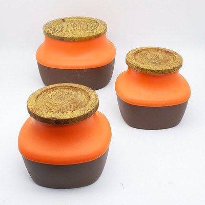 Set of Five Retro Australian Kitchen Canisters