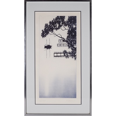 Peter Hickey (1942 -) Night Danger Island 1982, Limited Edition Etching, 24/50