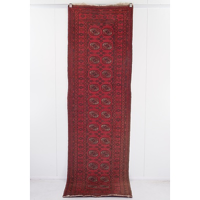 Hand Knotted Bokhara Wool Pile Runner