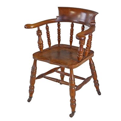 Elm and Maple Captain's Chair, Early 20th Century