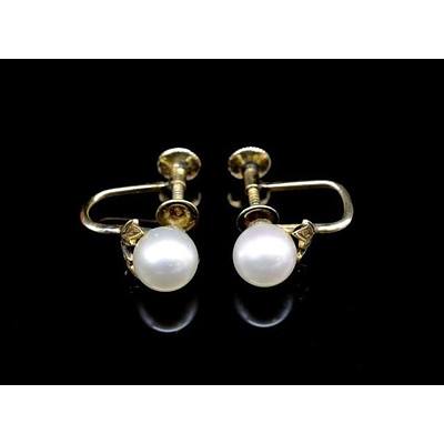 MIKIMOTO 14ct Pearl Earrings