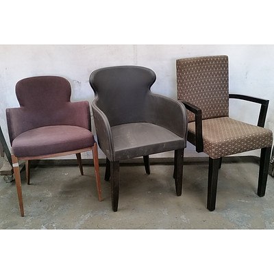 Large Group of Cushioned Armchairs
