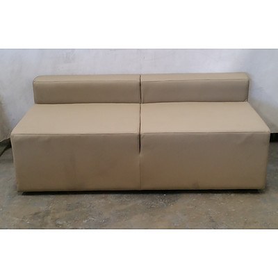Small Tan Leather Sofa