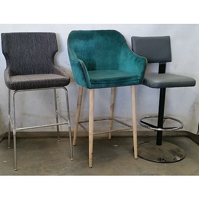 Three Cushioned Bar Chairs