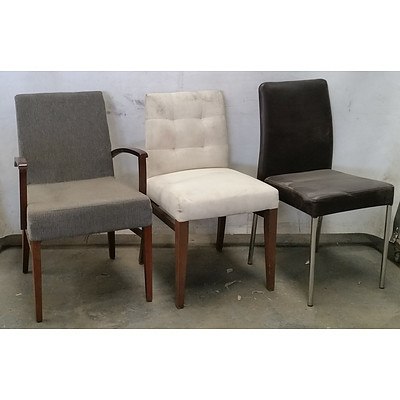Group of Various Cushioned Dining Chairs