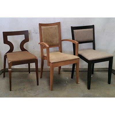 Group of Various Cushioned Dining Chairs