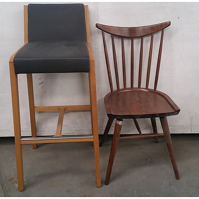 Timber Chairs & Stools - Lot Of 6