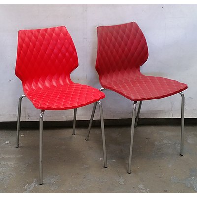 Eleven Diamond Upholstered Style Plastic Chairs