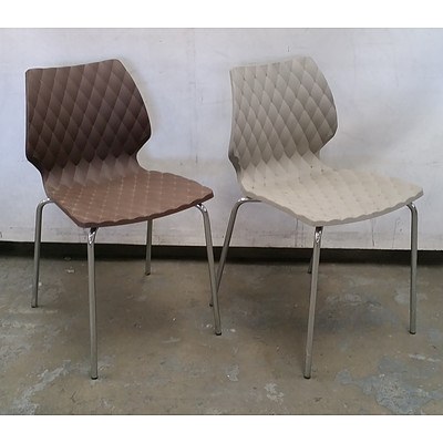 Eleven Diamond Upholstered Style Plastic Chairs