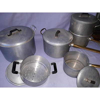 Vintage Aluminium saucepans