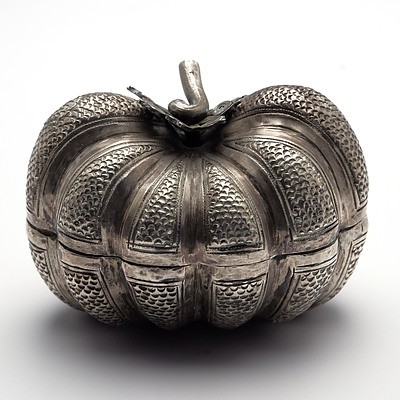 Lao Silver Pumpkin Form Tobacco Box