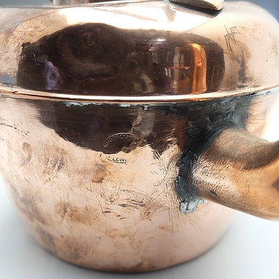 Large Antique English Maurice Cohen Copper Kettle