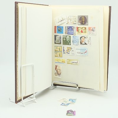 Three Vintage Spring Back Stamp Albums With British Commonwealth Stamps