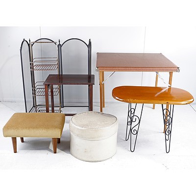 Large Group of Household Furniture, Including Fire Screen, Retro Card Table and More