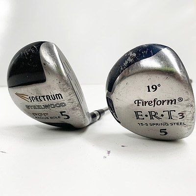 A Pair of Gold Clubs and Wilson Tennis Racket