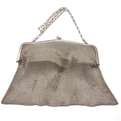 Antique Silver Mesh Purse