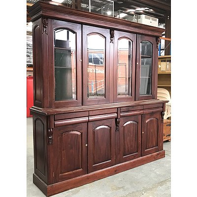 Substantial Stained Pine Bookcase