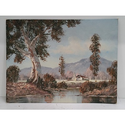 Signed Oil On Canvas Paintings Of The Australian OutBack - Lot Of 2