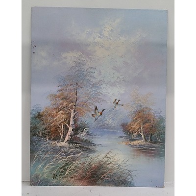 Signed Oil On Canvas Paintings Of The Australian OutBack - Lot Of 2