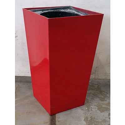 Gloss Red Square Top Sub Irrigation Pot - Lot Of 5