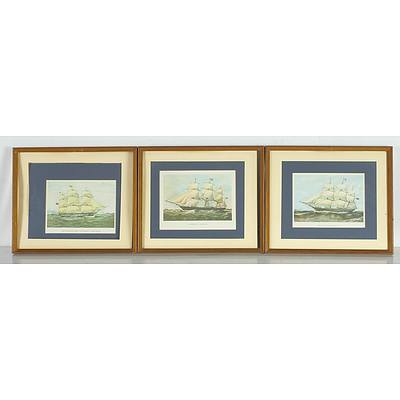 Three Marine Offset Prints and A Portrait of a Terrier Signed Tammie Moody