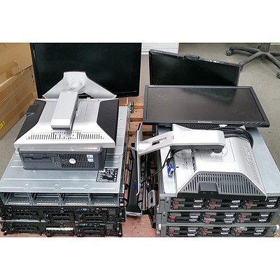 Bulk Lot of Assorted IT Equipment - Monitors, Servers and Desktop Computer