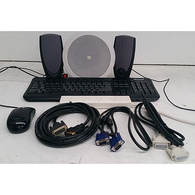 Bulk Lot of Assorted IT Accessories - Keyboards, Cables & Speakers