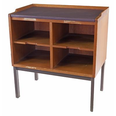 Vintage Steel and Teak Magazine Stand From The National Library of Australia