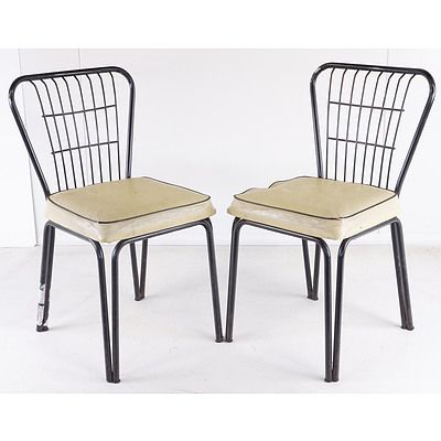 Six Retro Steel and Vinyl Upholstered Chairs Circa 1960s