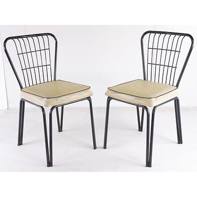 Six Retro Steel and Vinyl Upholstered Chairs Circa 1960s