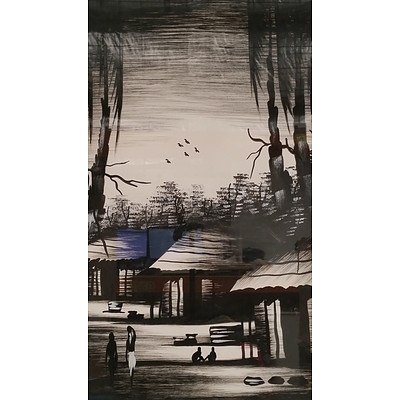 P Yambay, Southeast Asia School Painting, Ink on Paper