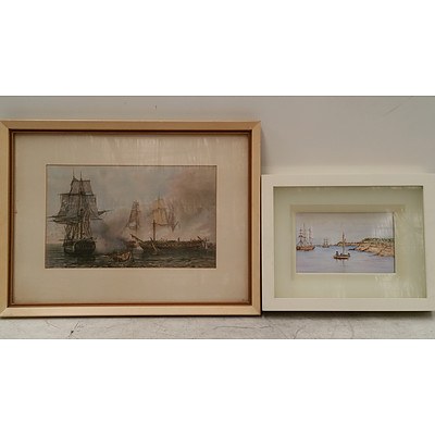 Nautical Offset Print and a Nautical Hand Painted Tile