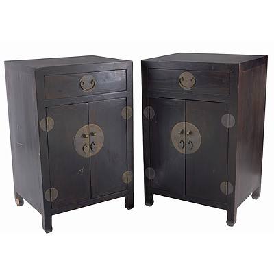 Pair of Chinese Lacquered Cabinets, Late 20th Century