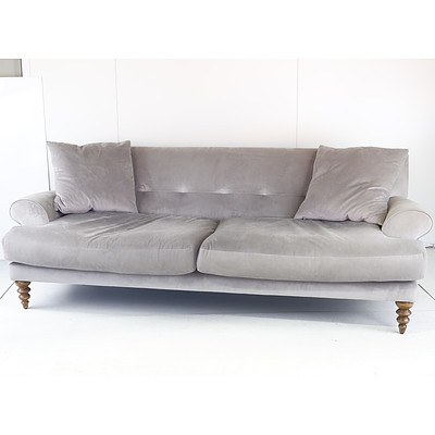 Molmic Grey Fabric Upholstered Three Seater Lounge