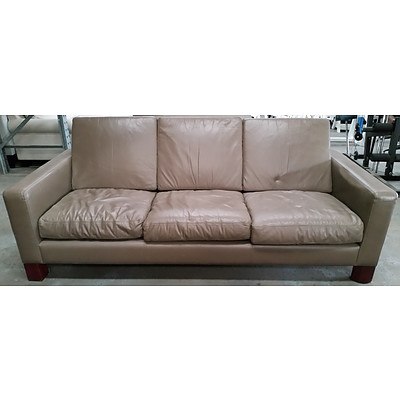Moran Three Seater Leather Lounge