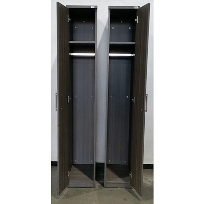 Dark Grey Laminate Personal Storage Cabinet - Lot Of 2