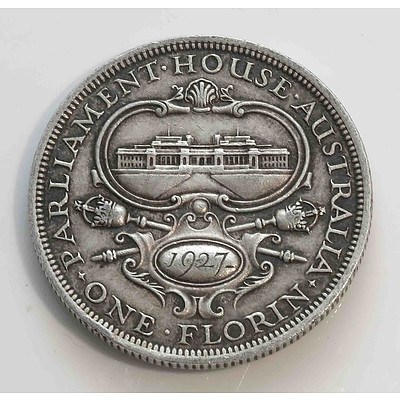 Australia 1927 Canberra Florin-Silver