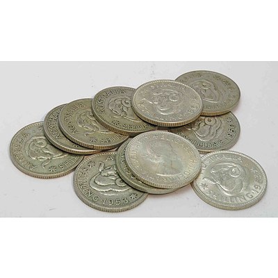Australia Silver Shillings 1946-1963